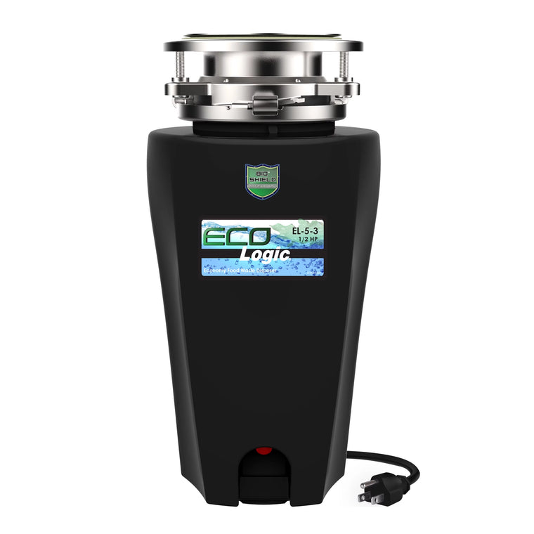 Eco Logic 1/2 HP Garbage Disposal with Attached Power Cord, 10-US-EL-5-3B