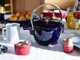 Staub 1-Quart Round Cast Iron Tea Kettle, Basil Green, Made in France