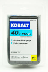 Kobalt 40-Volt 2.5Ah Rechargeable Lithium-Ion Battery for Cordless Power Equipment