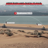 2-Pack V5.2 Motorcycle Bluetooth Headsets with Music Sharing, 2-Way Helmet Communication, IP67 Waterproofing and Hi-FI Speakers for ATV, Snowmobile and Skiing