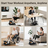 Under-Desk Electric Elliptical Leg Exerciser for Home and Office, Quiet Seated Pedal Machine with 12 Adjustable Speeds, Remote and Footstraps