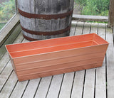 ACHLA DESIGNS 35.5-Inch Copper-Plated Window Box Planter with Black Railing Clamp Brackets