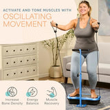 Lifepro TrimLite Whole Body Vibration Plate with Handlebars, 99 Speed Levels, Bluetooth Speaker, Resistance Bands and Remote for Exercise and Lymphatic Drainage Massage