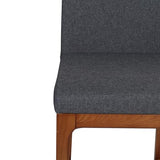 Set of 2 New Pacific Direct Devon Counter Stools with PU Leather Seats, Antique Gray Upholstery and Walnut Brown Legs