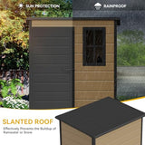 DWVO 5 x 3ft Gray Resin Outdoor Storage Shed with Floor, Window, Waterproof Construction, and Lockable Door for Garden, Yard, or Patio