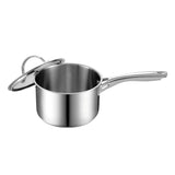 2-Quart Classic Stainless Steel Saucepan with Tempered Glass Lid, Silver Cooks Standard Sauce Pot