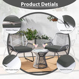 Favoyard Set of 4 Outdoor Chair Cushions, 19 x 19 x 2 Inches, Rainproof Fade-Resistant Patio Pads with Waterproof Hidden Zippers and Tie Attachments