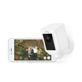 Ring Spotlight Cam Battery Security Camera with Solar Panel Bundle, 1-Pack in White