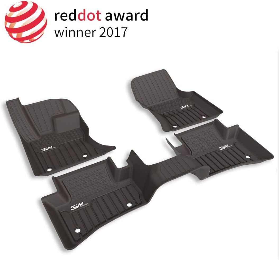 Custom-Fit TPE Floor Liners for 2017-2022 Range Rover Velar, All-Weather Coverage for 1st and 2nd Rows, Full Set in Black