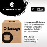 Ottossage Massaging Ottoman with Removable Lid, Air Compression, Shiatsu Kneading, Intense Vibration, Heat Therapy and Upgraded li-ion Battery