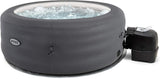 Intex Simple Spa 28481E Inflatable Round Hot Tub, 77in x 26in 4-Person Outdoor Spa with 100 Bubble Jets, Filter Pump, Cover, and Gray Finish