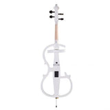Cecilio CECO-2WH Full-Size 4/4 Electric Cello in Pearl White, Featuring Ebony Construction, Style 2, Soft Case, Bow and Accessories
