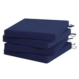 Favoyard Set of 4 Outdoor Chair Cushions, 19 x 19 x 2 Inches, Rainproof Fade-Resistant Patio Pads with Waterproof Hidden Zippers and Tie Attachments
