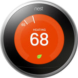 Google Nest Learning Smart Thermostat, 3rd Generation, Stainless Steel, Model T3007ES
