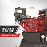 NorthStar Portable Gas-Powered Air Compressor with Honda GX390 OHV Engine, 30-Gallon Horizontal Tank and 24.4 CFM at 90 PSI