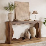 Tribesigns 63-Inch Farmhouse Console Table in Brown, Featuring Storage for Entryways, Hallways, Living Rooms, or Behind the Sofa