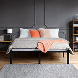 PrimaSleep Full-Size 18-Inch Heavy-Duty Steel Slat Bed Frame in Black with Anti-Slip Support, No-Noise Construction, Easy Assembly, and No Box Spring Required