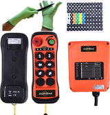 Wireless Radio Remote Control Kit for Electric Chain Hoists and Overhead Cranes, 6-Button Transmitter and Receiver with Emergency Stop, 12-24V AC/DC
