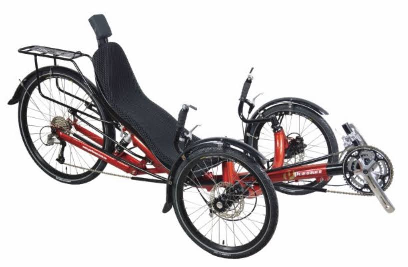 Performer JC-26X Recumbent Tricycle with Rear Suspension in Pearl Blue