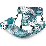 Sloosh Inflatable Pool Lounge Chair with Plant Pattern, Floating Hammock Mat for Adults, Water Raft for Pool, Beach and Summer Parties