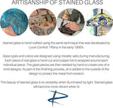 River of Goods Cardinal Stained Glass Table Lamp with 24 Triple-Lit Lights
