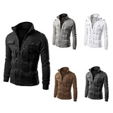 Mens Winter Bomber Coat with Full-Zip Front, Lightweight Windproof Shell & Warm Padded Insulation