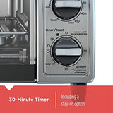 BLACK+DECKER 4-Slice Stainless Steel Toaster Oven, Silver