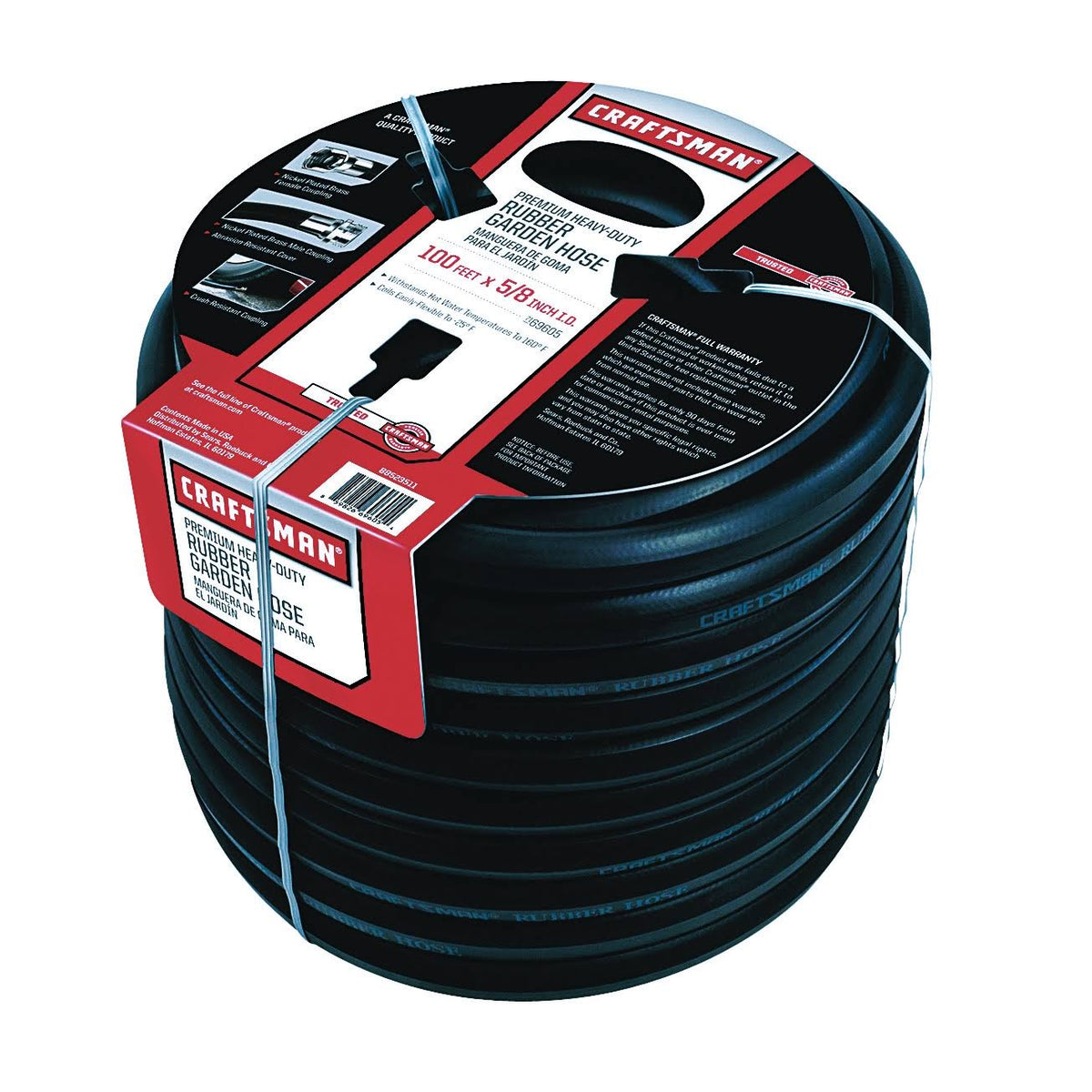 Craftsman Premium Rubber Garden Hose, 100 ft. × 5/8 in.