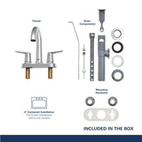 Grohe Veletto 20582000 Starlight Chrome Bathroom Faucet with 4-Inch Centerset and 2 Handles
