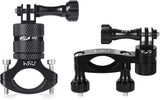 Black Aluminum Handlebar Mount for GoPro Hero 11-4, DJI Osmo Action, AKASO and Other Action Cameras