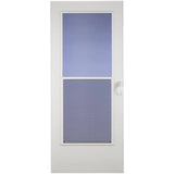 Larson 38005033274 Universal Reversible Storm Door, 32-in x 74-in White Mid-View Design with Wood Core