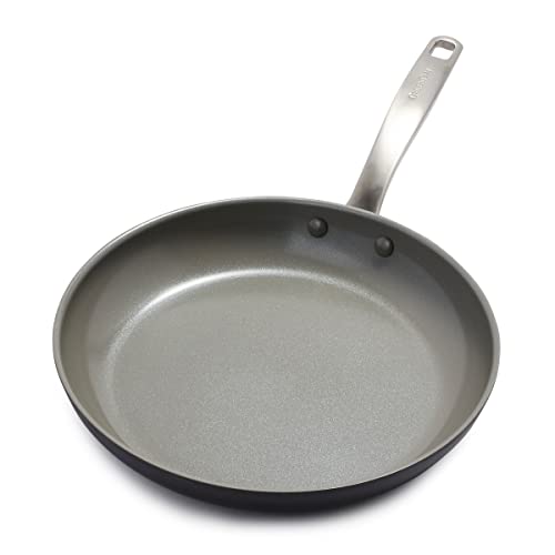 GreenPan Chatham 12-Inch Gray Frying Pan with Lid, Hard-Anodized Ceramic Nonstick Skillet, PFAS-Free, Dishwasher Safe and Oven Safe