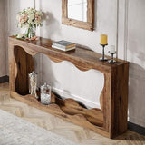 Tribesigns 63-Inch Farmhouse Console Table in Brown, Featuring Storage for Entryways, Hallways, Living Rooms, or Behind the Sofa
