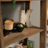 Sauder Trestle Bookcase with 5 Shelves, Vintage Oak Finish