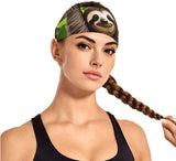 Moisture-Wicking Elastic Exercise Headband for Men and Women with Cute Sloth Pattern, Designed for Running, Gym and Workouts